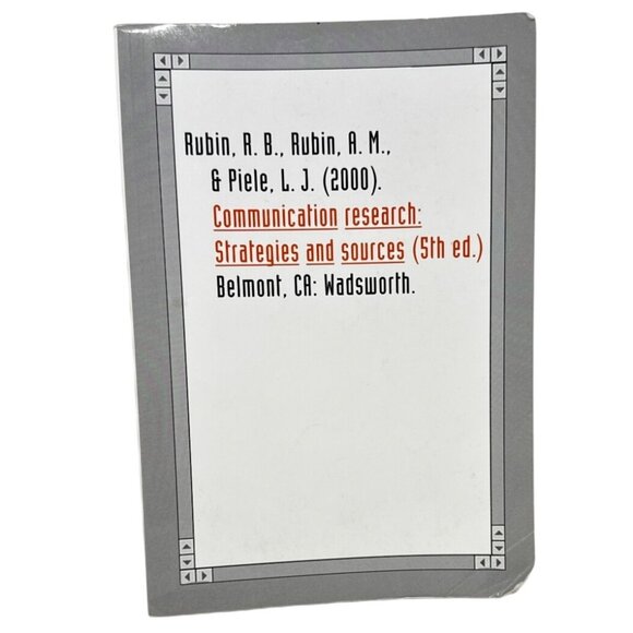 Communication Research: Strategies & Sources (5th Ed.) By Rubin & Piele - Picture 1 of 4